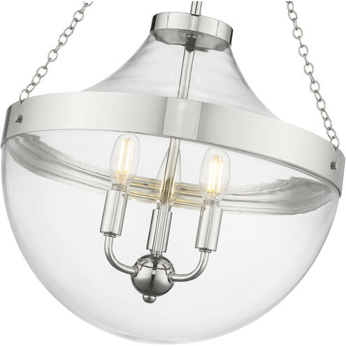 Clarra 3 Light 15.75 inch Polished Nickel Pendant Ceiling Light